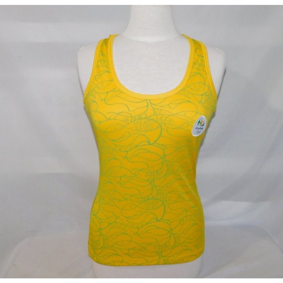2016 Rio de Janeiro Summer Olympics Womens L Yellow Green Tank Top - Picture 1 of 10
